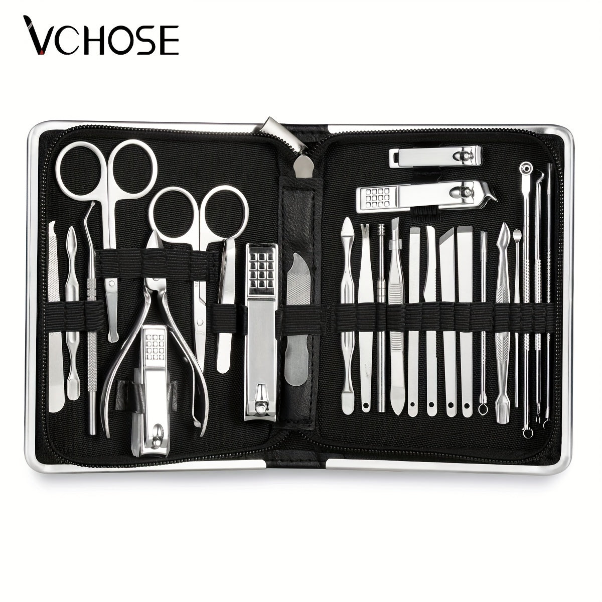 Nail Clipper Set 11/26pcs Set Manicure Set Anti Splash Fingernail Cutter Stainless Steel Nail Scissor Cuticle Tools