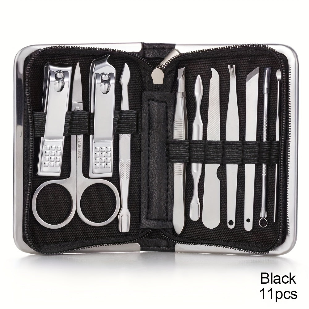 Nail Clipper Set 11/26pcs Set Manicure Set Anti Splash Fingernail Cutter Stainless Steel Nail Scissor Cuticle Tools