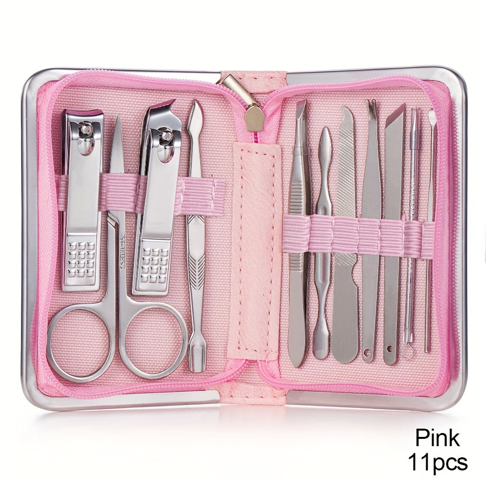 Nail Clipper Set 11/26pcs Set Manicure Set Anti Splash Fingernail Cutter Stainless Steel Nail Scissor Cuticle Tools