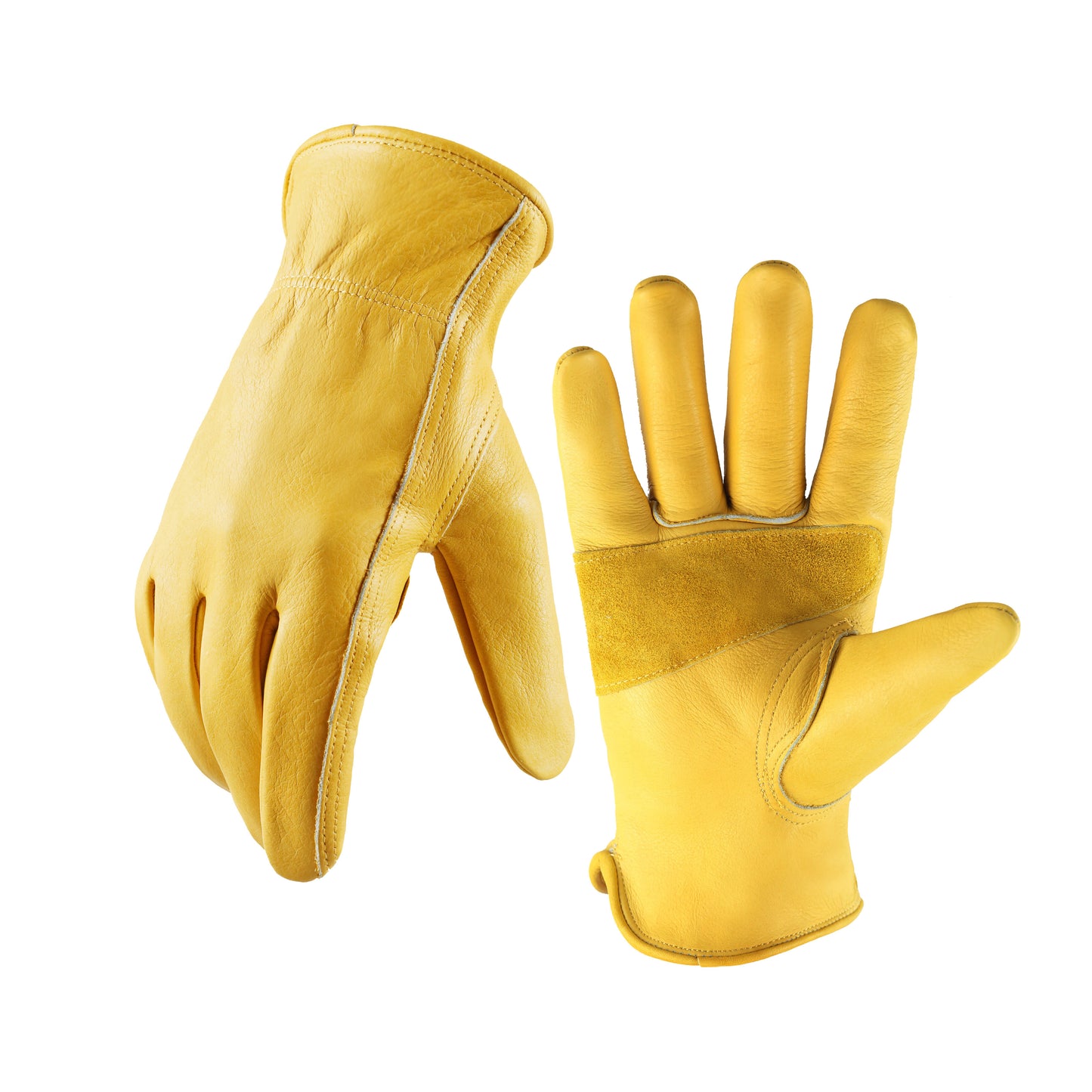 1 Pair Of Leather Work Gloves, Flexible Grip Tough Cowhide Gardening Gloves For Wood Cutting/Construction/Truck Driving/Garden/Yard Working For Men And Women