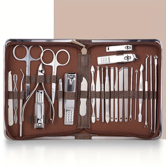 Nail Clipper Set 11/26pcs Set Manicure Set Anti Splash Fingernail Cutter Stainless Steel Nail Scissor Cuticle Tools